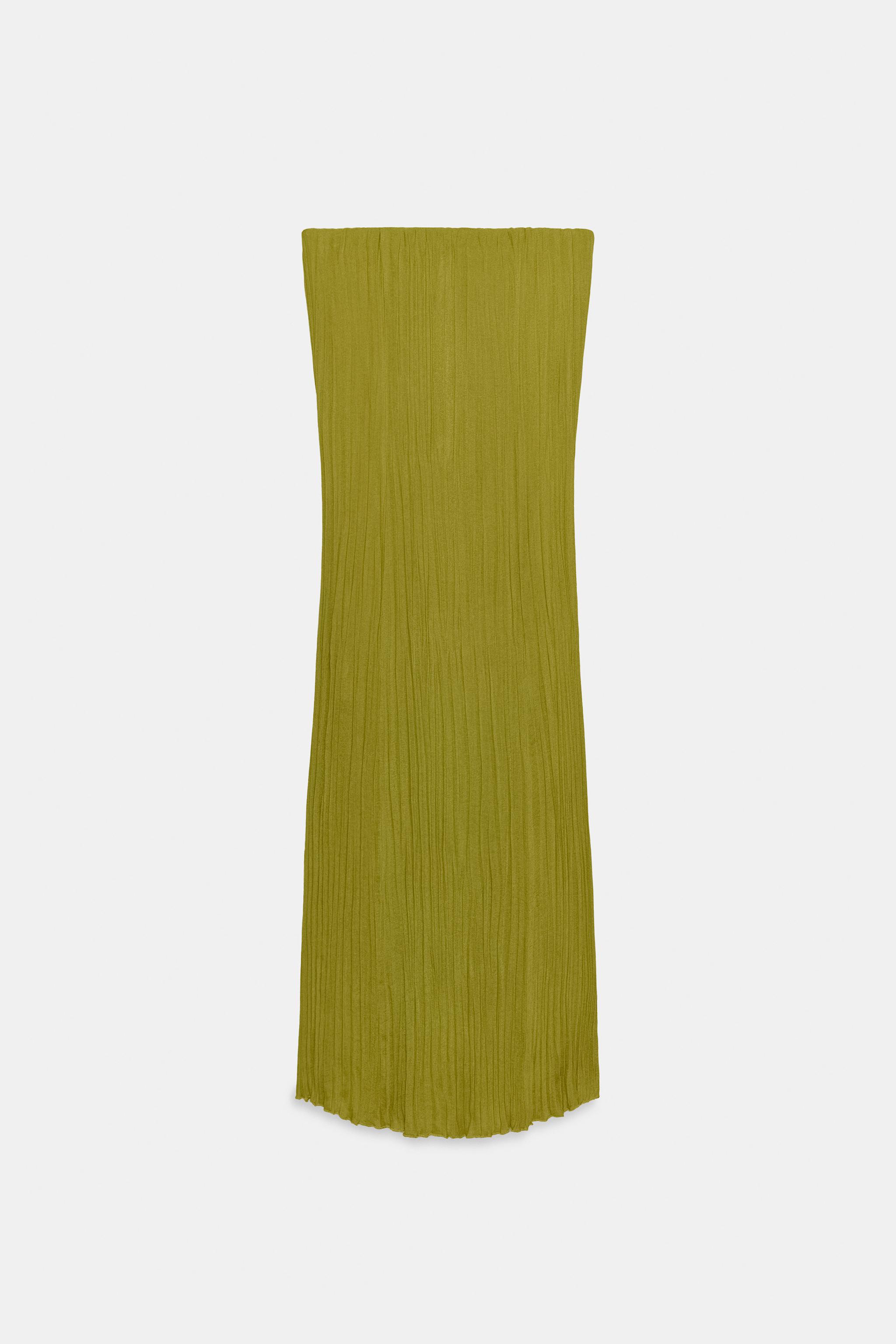 STRAPLESS TEXTURED DRESS